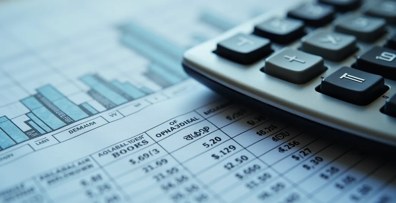 Extreme close-up of financial calculations and budget documents