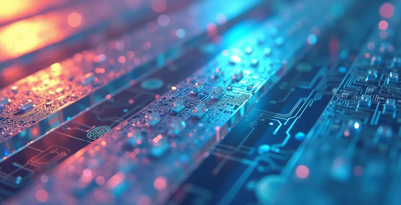 Macro close-up of secure digital ledger patterns with holographic security features