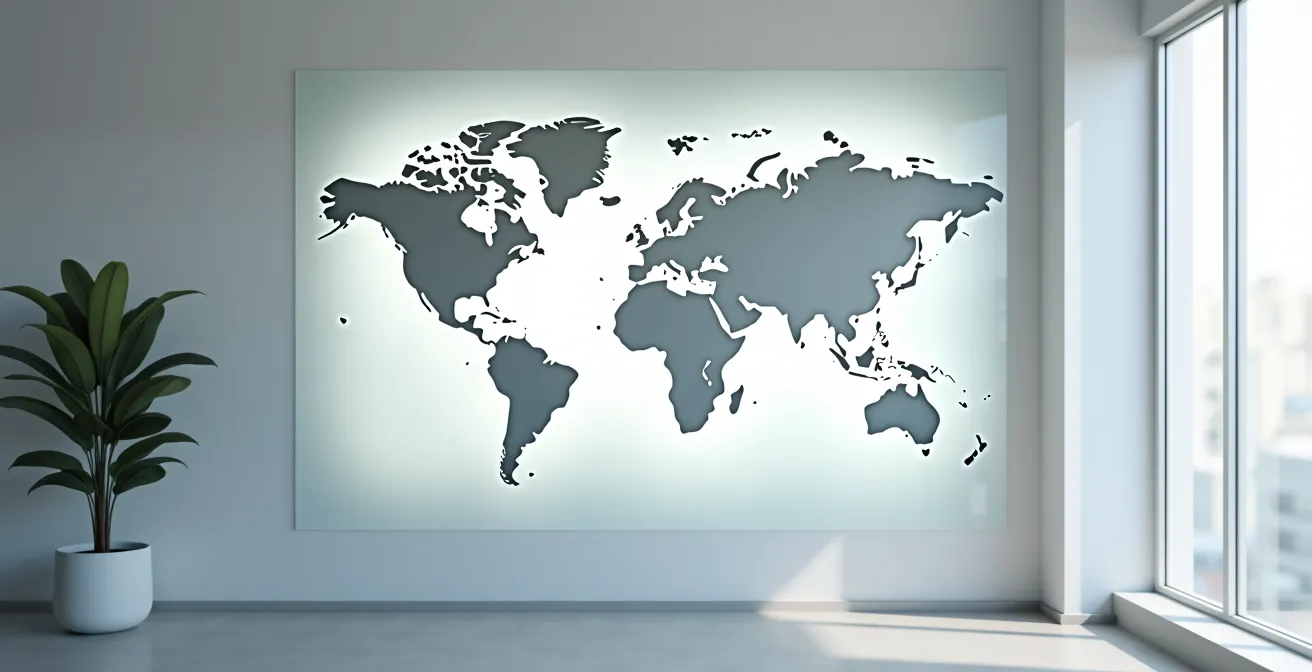 Visual representation of global portfolio diversification across markets