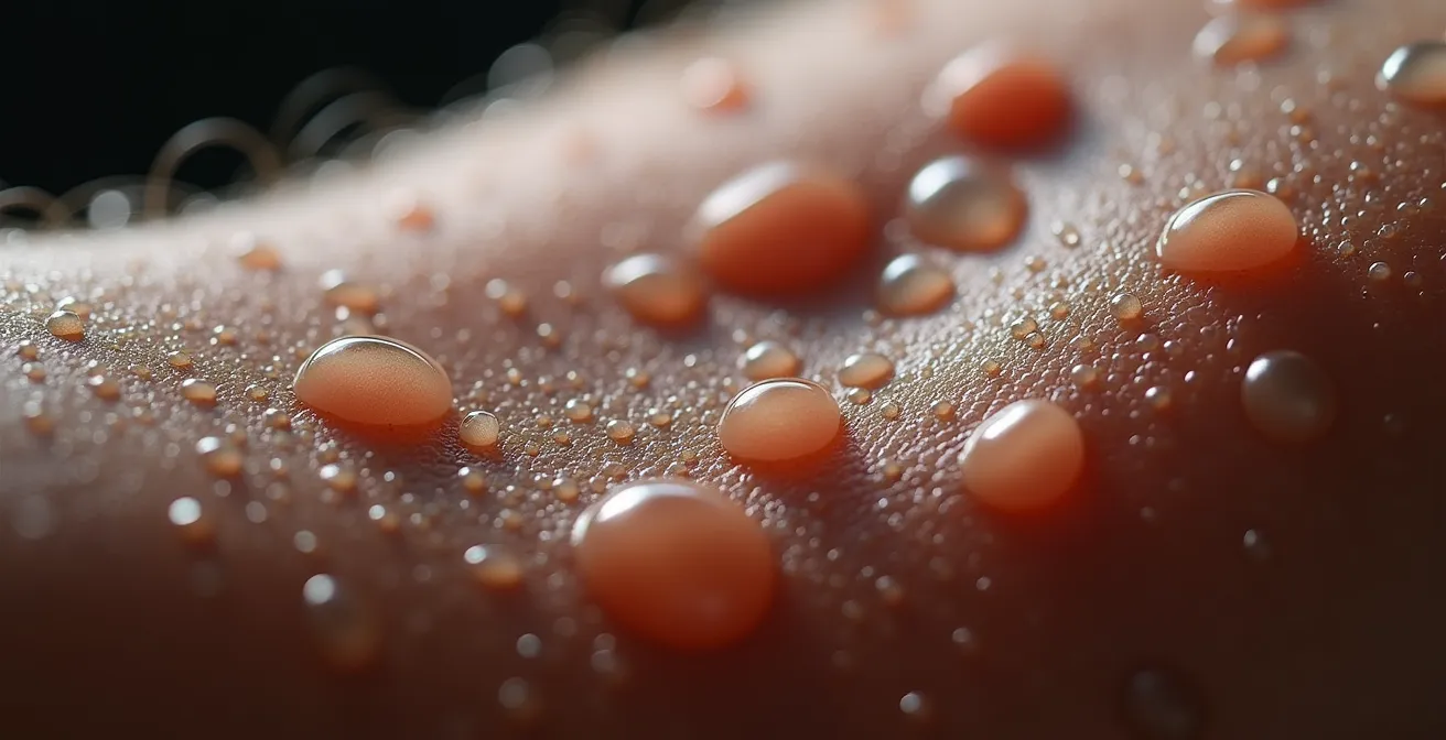 Macro photography of human skin showing goosebumps representing the physical manifestation of trading fear