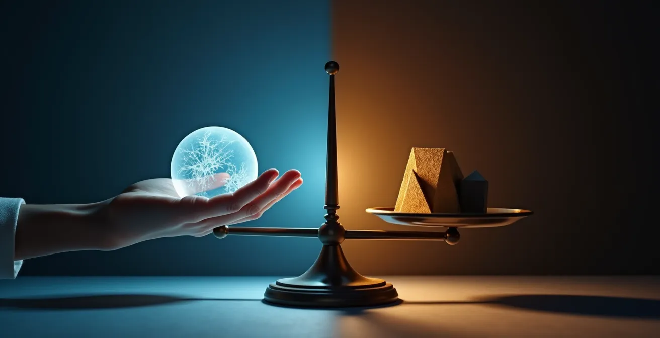 Visual metaphor comparing VIX options and inverse ETFs hedging strategies